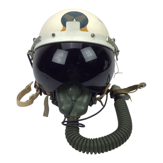 Early U.S. Vietnam War Jet Pilot Pittman Flight Helmet w/ Oxygen & Avionics and Air Force Markings
