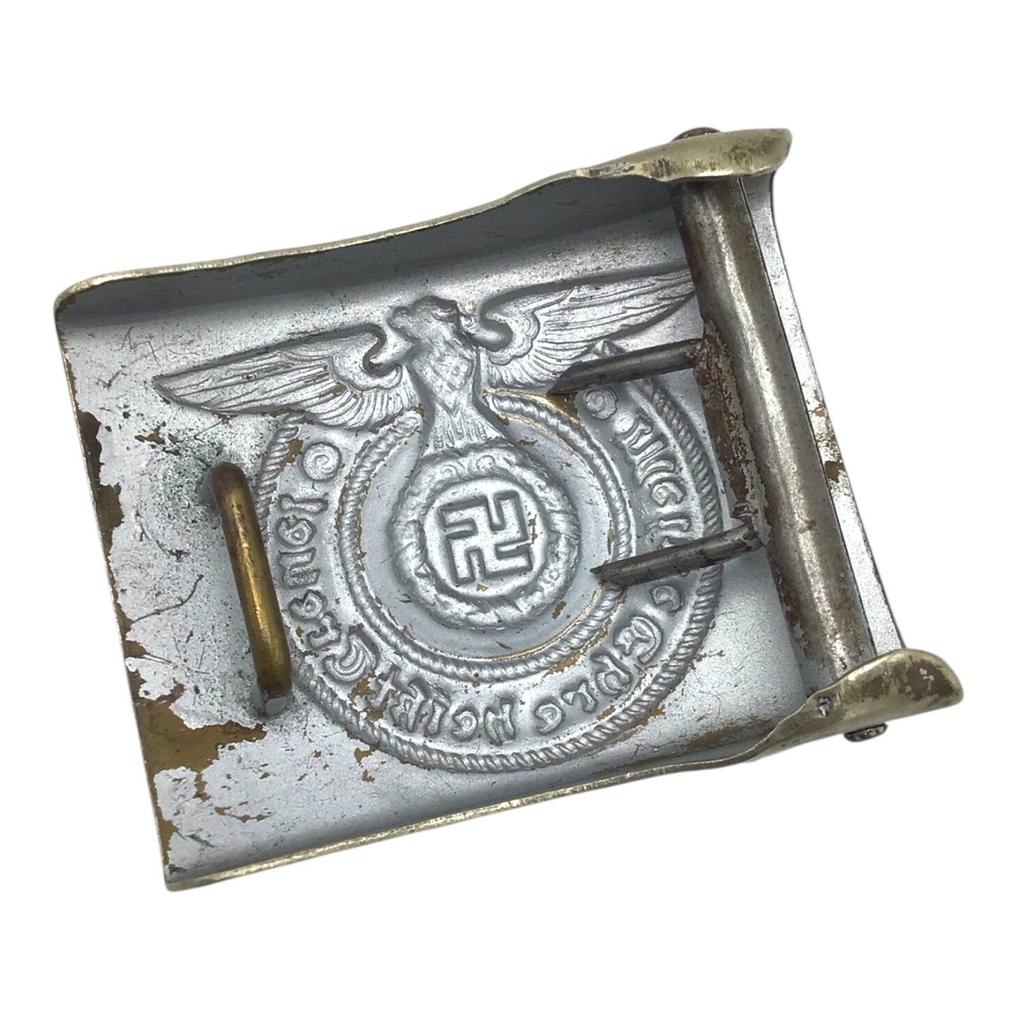 Early Waffen SS NCO Combat Worn Belt Buckle Veteran Bringback