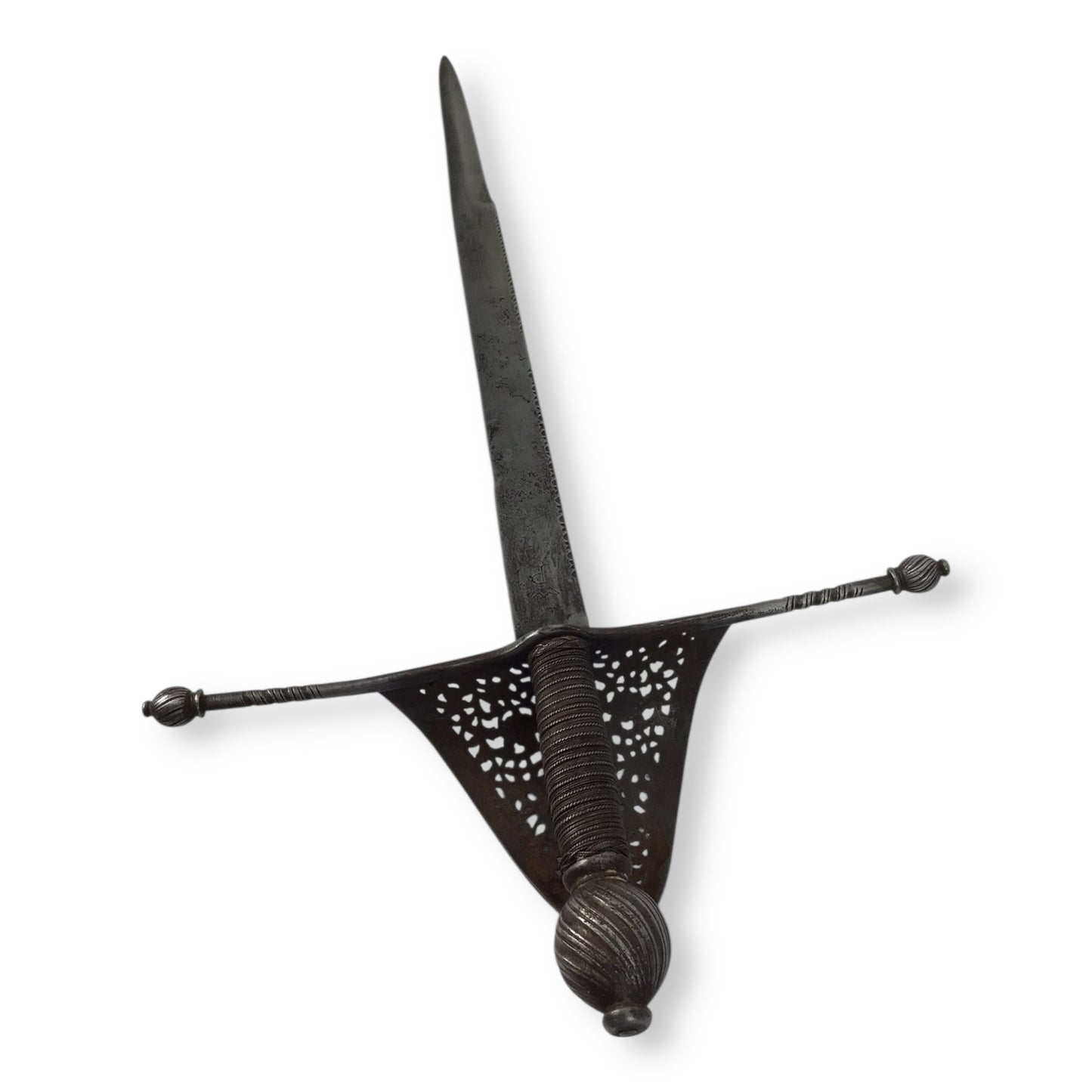 Elegant Spanish Pierced Guard Left Hand Dagger 17th to 18th Century