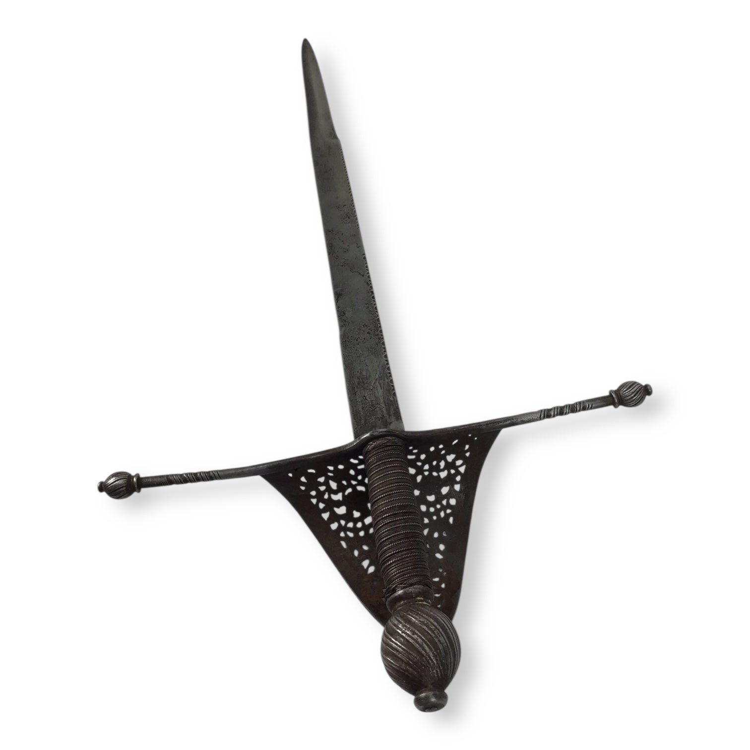 Elegant Spanish Pierced Guard Left Hand Dagger 17th to 18th Century
