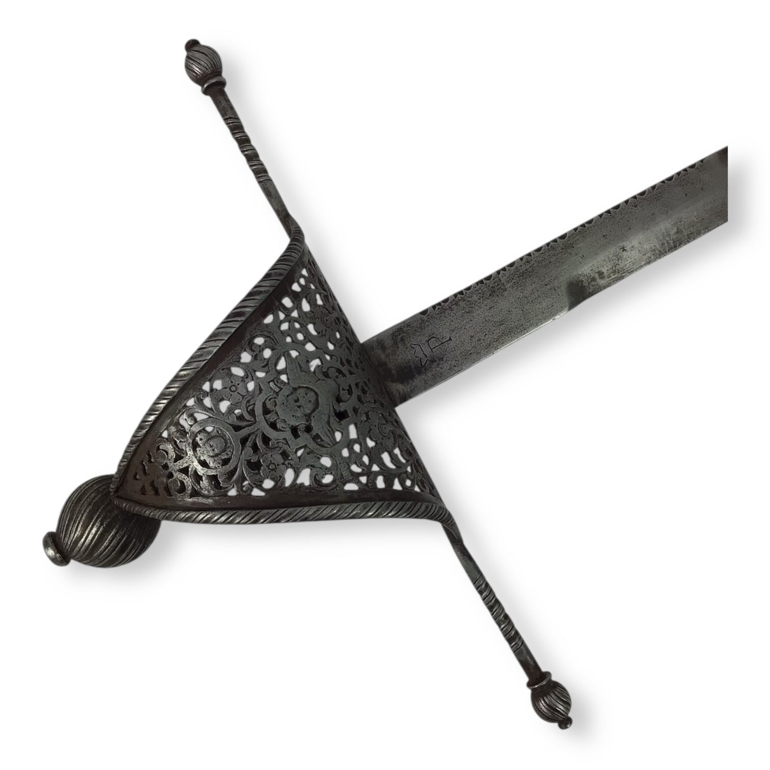 Elegant Spanish Pierced Guard Left Hand Dagger 17th to 18th Century