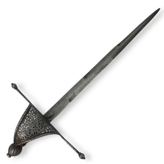 Elegant Spanish Pierced Guard Left Hand Dagger 17th to 18th Century