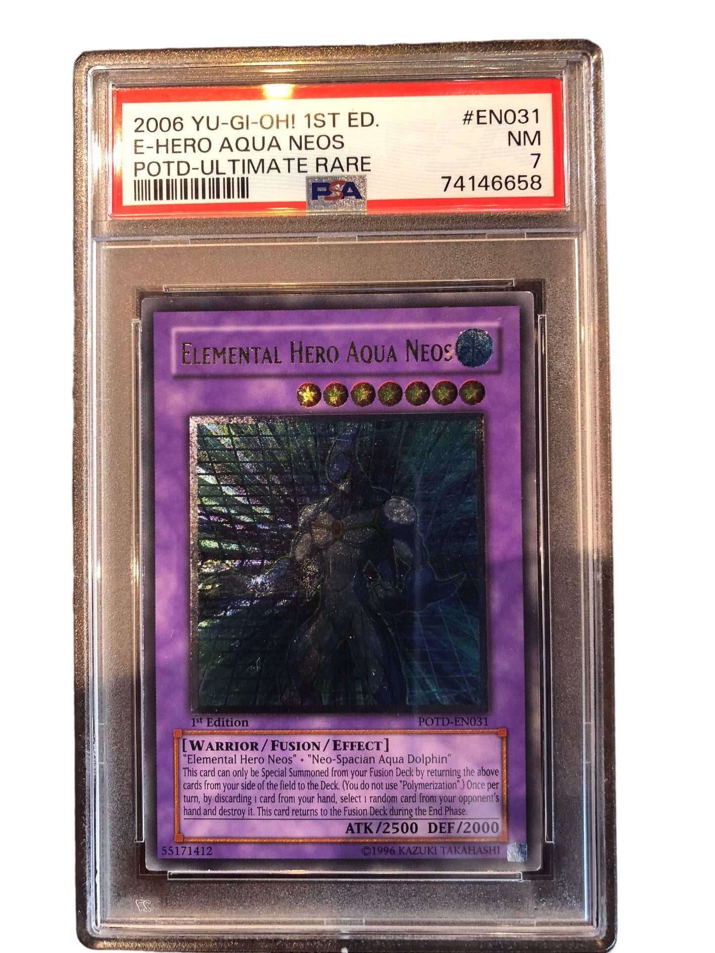 Elemental Hero Aqua Neos - POTD-EN031 - Power of the Duelist- Ultra Rare - 1st Edition - Graded PSA 7