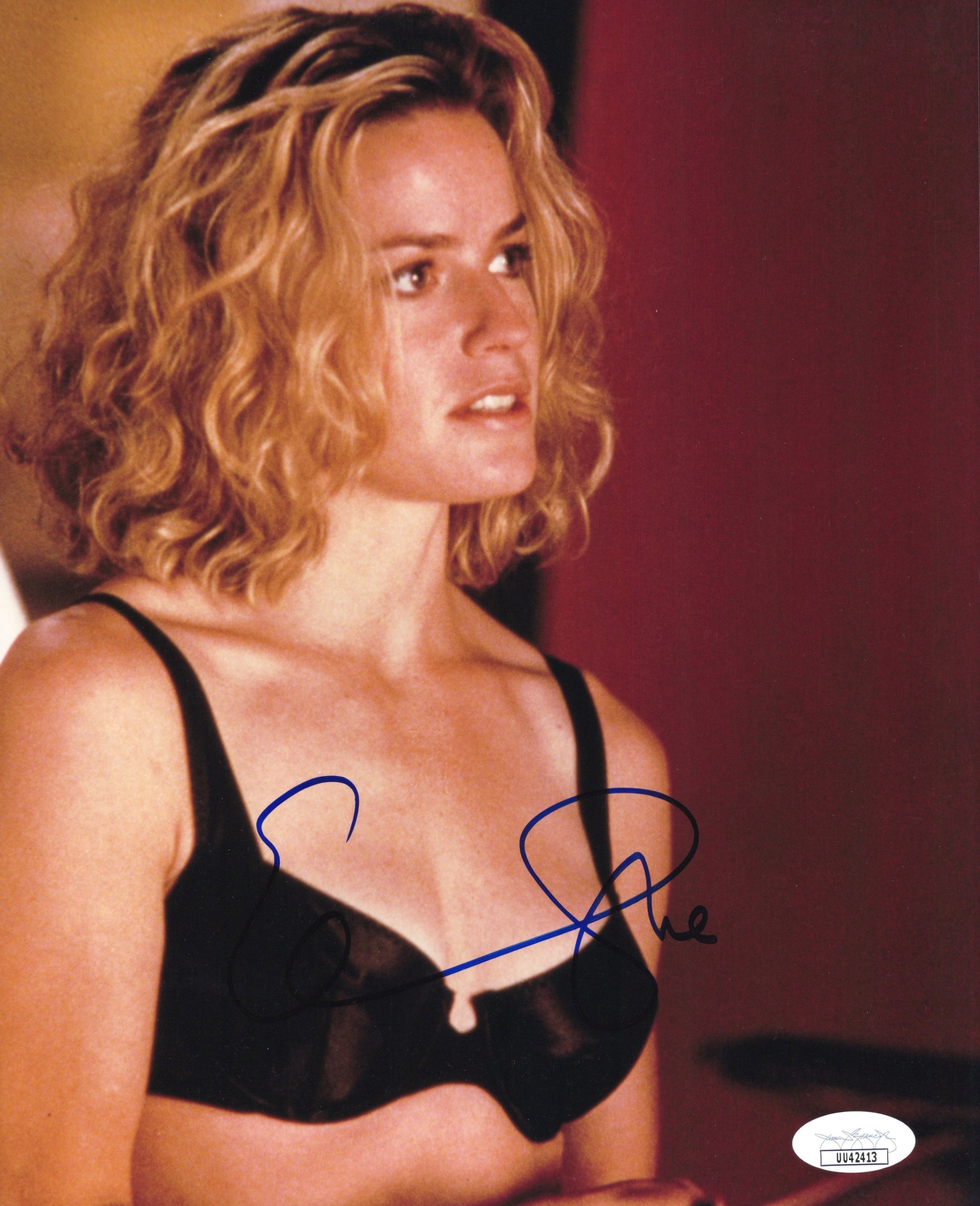 Elisabeth Shue Signed Photo 8x10, Elisabeth Shue Autograph in Leaving Las Vegas in Black Bra, JSA and PSA Letter Double Certified Authentic UU42413
