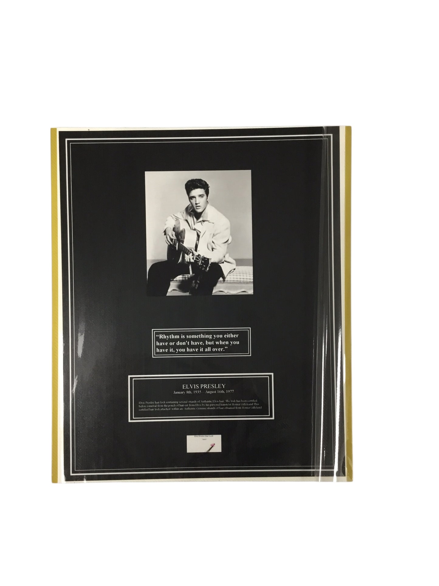 Elvis Presley Display Hair Lock with Certificate of Authenticity
