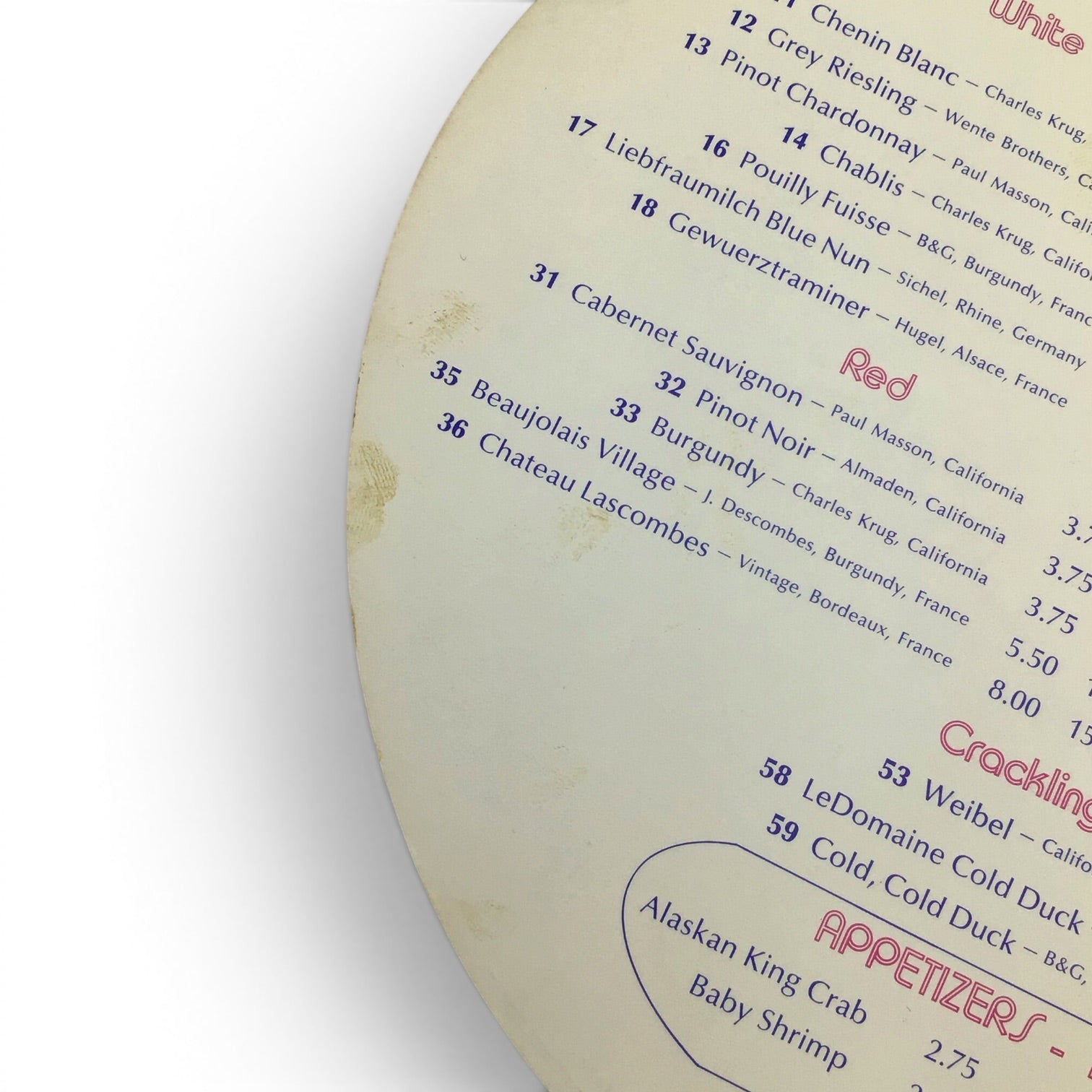 Elvis Presley May 4 thru 20 Sahara Tahoe ORIGINAL Menu 1973