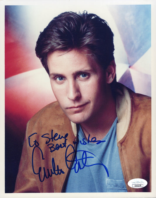 Emilio Estevez Signed Photo 8x10 "To Steve Best Wishes" JSA & PSA LOA
