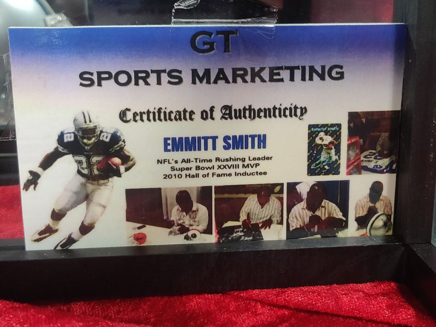 Emmitt Smith Cowboys Certified Authentic Autographed Football Shadowbo –  Collectors Crossroads