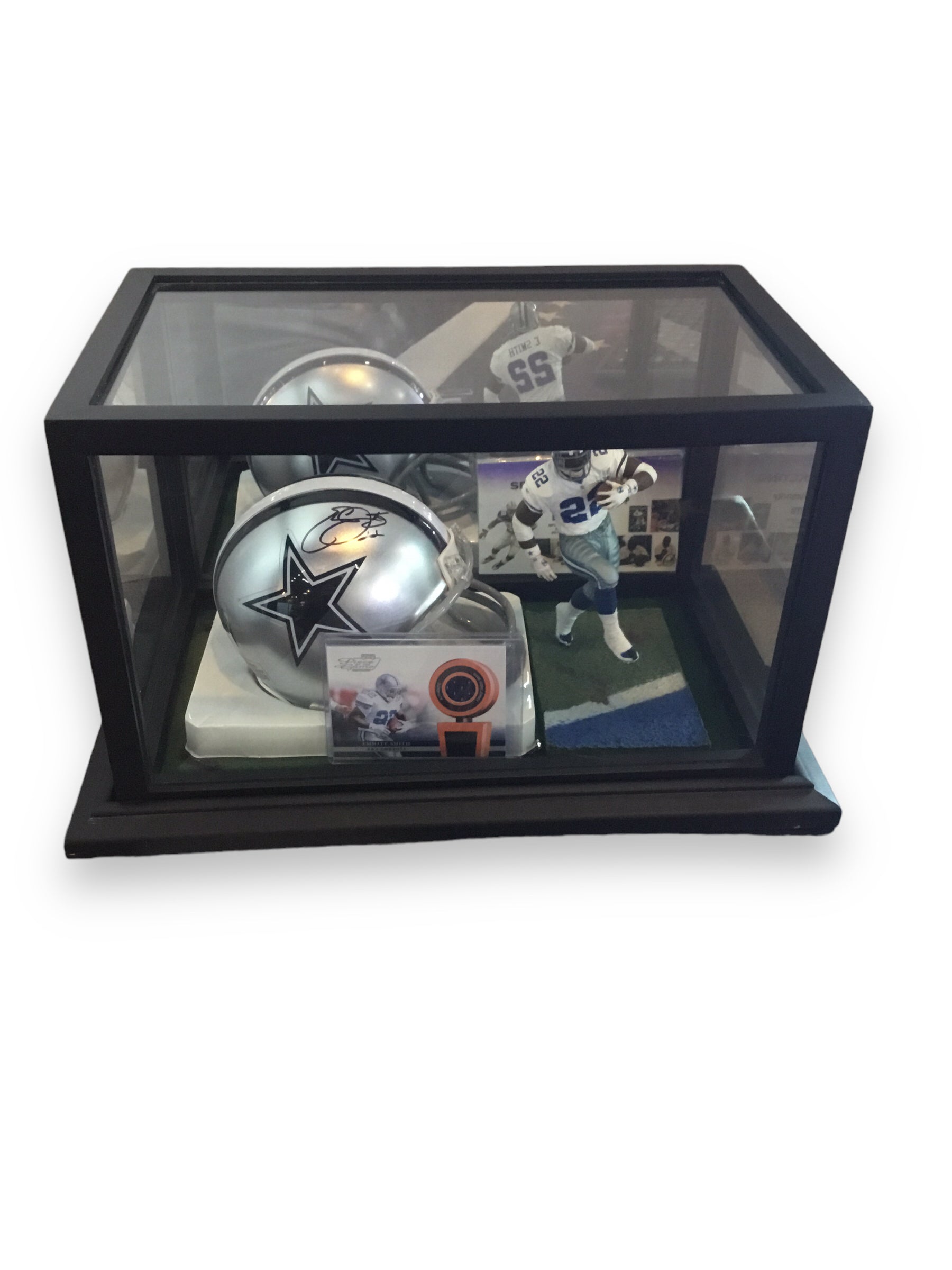 Emmitt Smith Cowboys Certified Authentic Autographed Mini-helmet Shadowbox