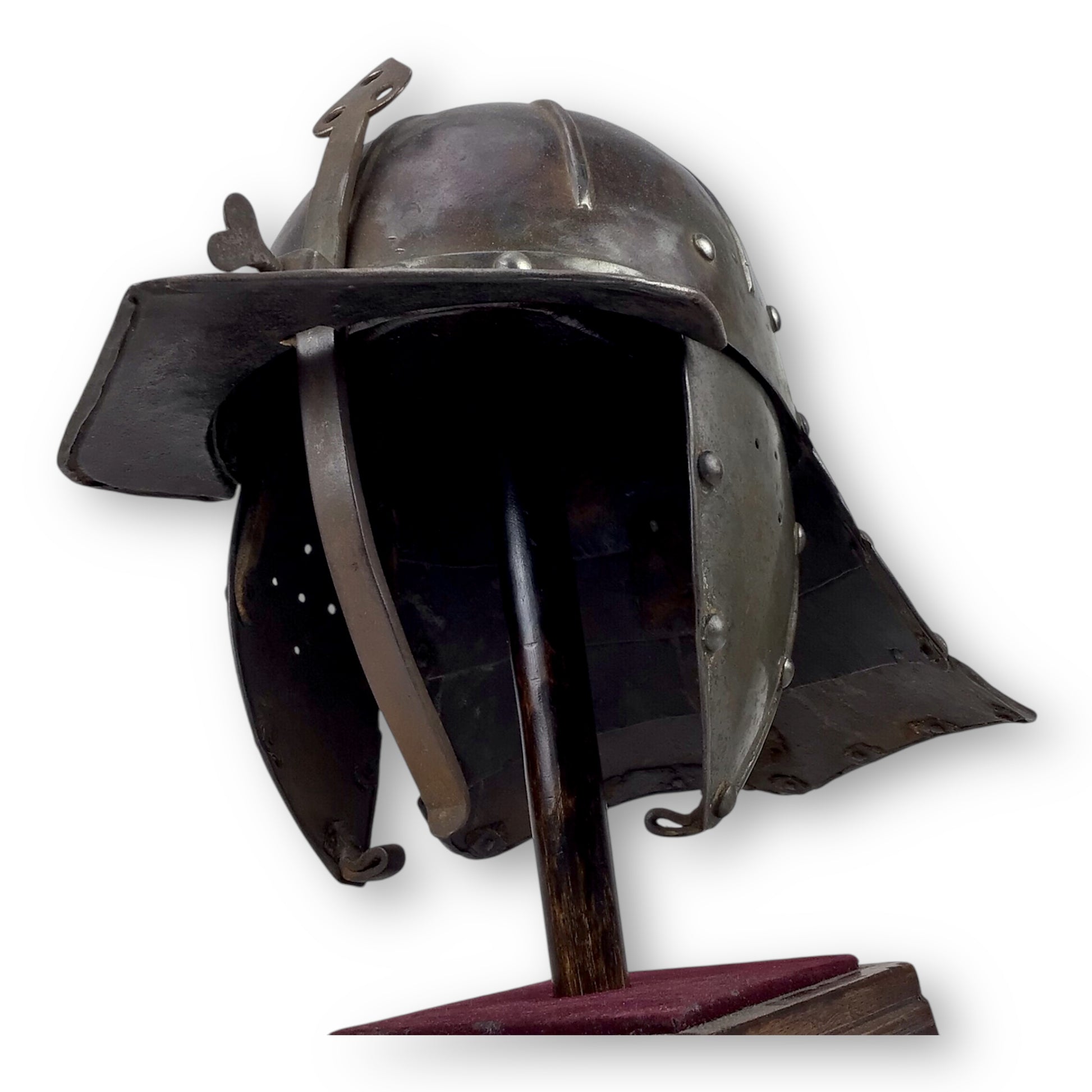 English Cromwellian Lobster-Tail Burgonet Helmet - Circa 1630-1660