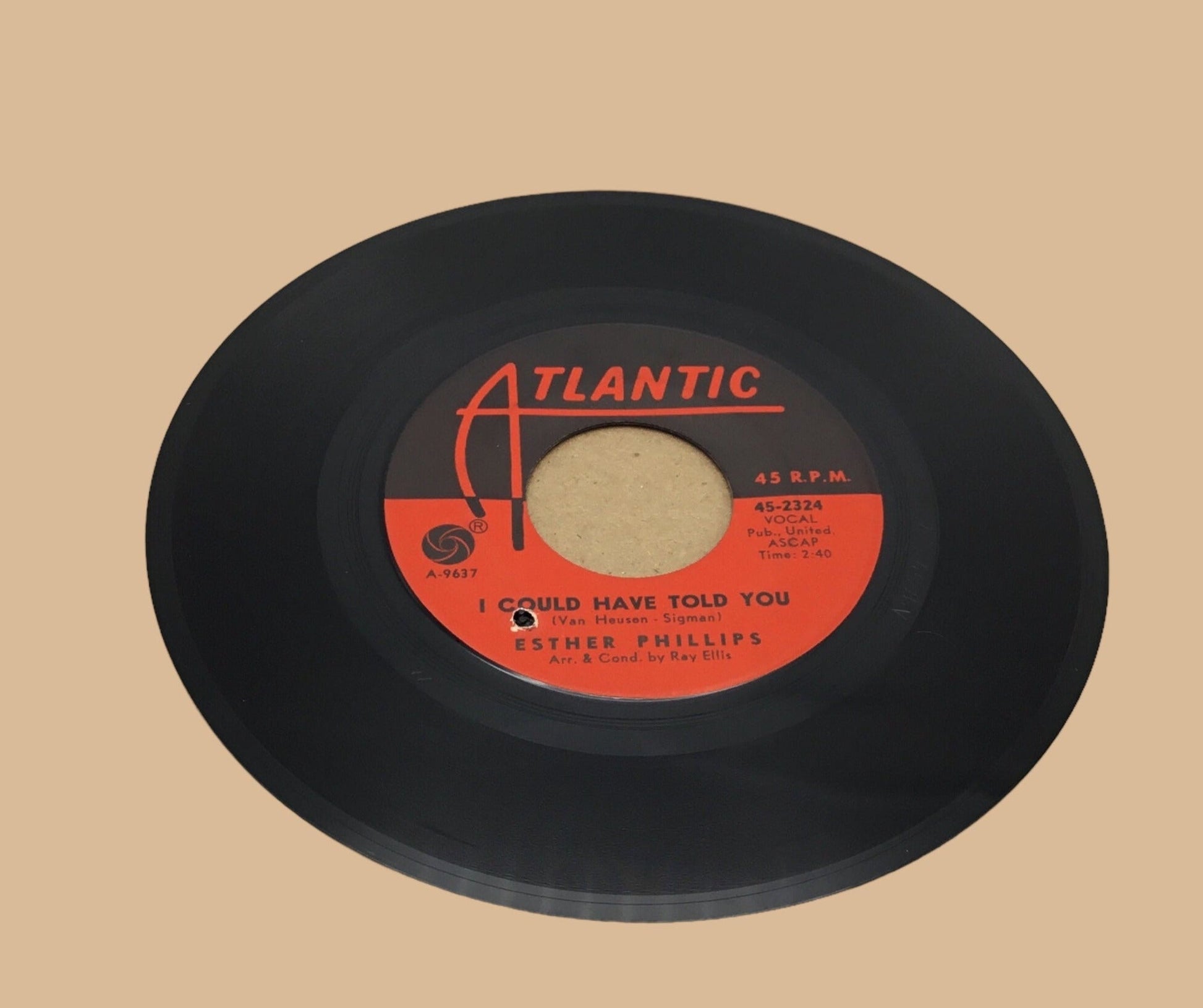 Esther Phillips Northern Soul 45 Record on Atlantic - I Could Have Told You / Just Say Goodbye NM- Drill Hole