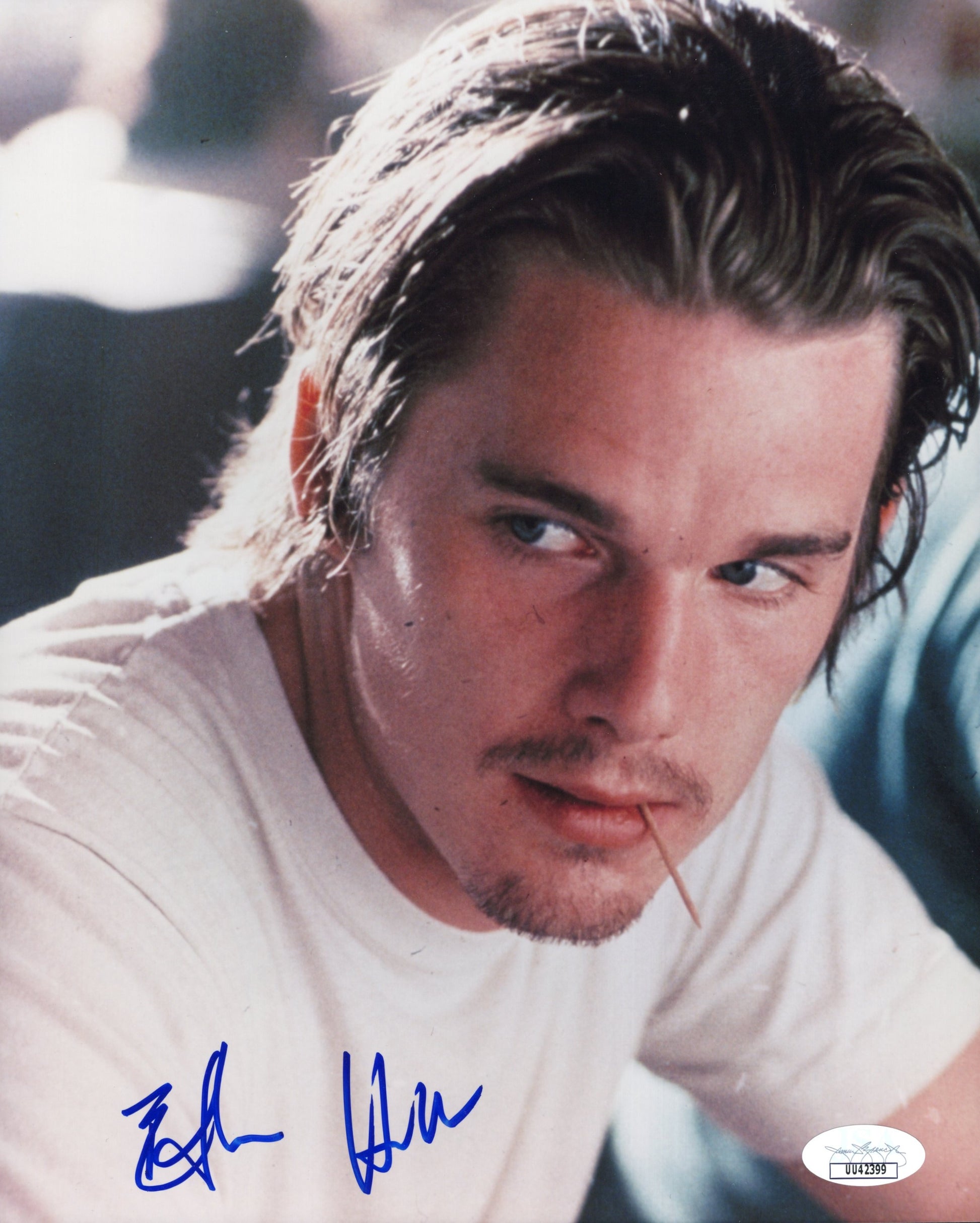 Ethan Hawke Signed Photo 8x10, Ethan Hawke Autograph in White Shirt Est. 2012, JSA and PSA Letter Double Certified Authentic UU42399