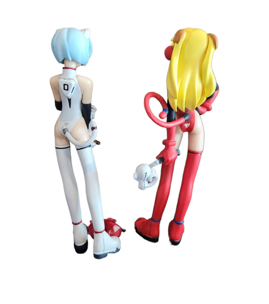 Evangelion Cat Girl Rei And Monkey Asuka Figure Grimlock Mix