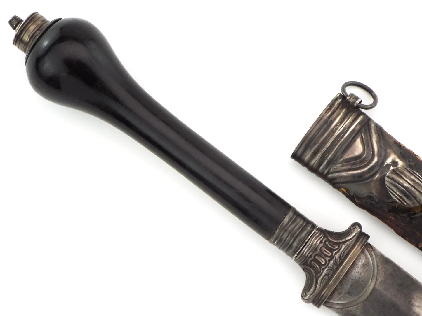 Exceedingly Rare French Plug Bayonet w/ Reversible Handle & Scabbard, 17th–18th C Rev War