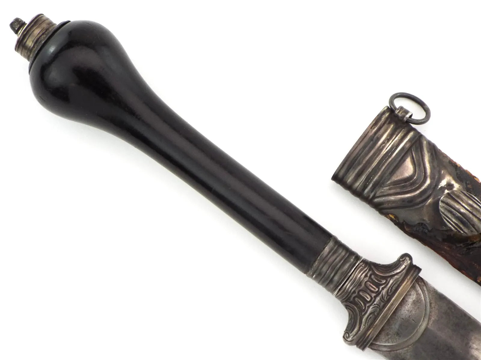 Exceedingly Rare French Plug Bayonet w/ Reversible Handle & Scabbard, 17th–18th C Rev War