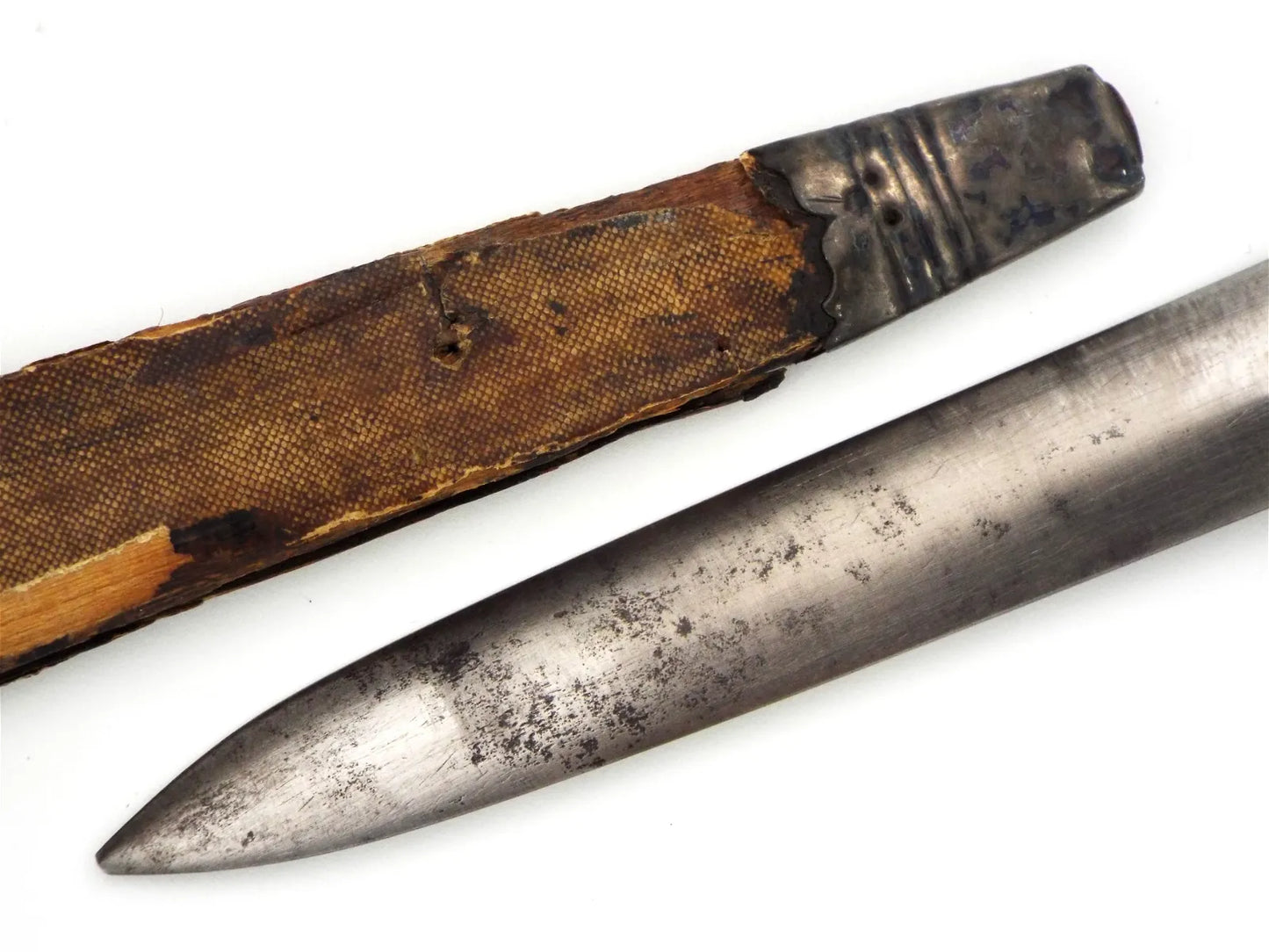 Exceedingly Rare French Plug Bayonet w/ Reversible Handle & Scabbard, 17th–18th C Rev War