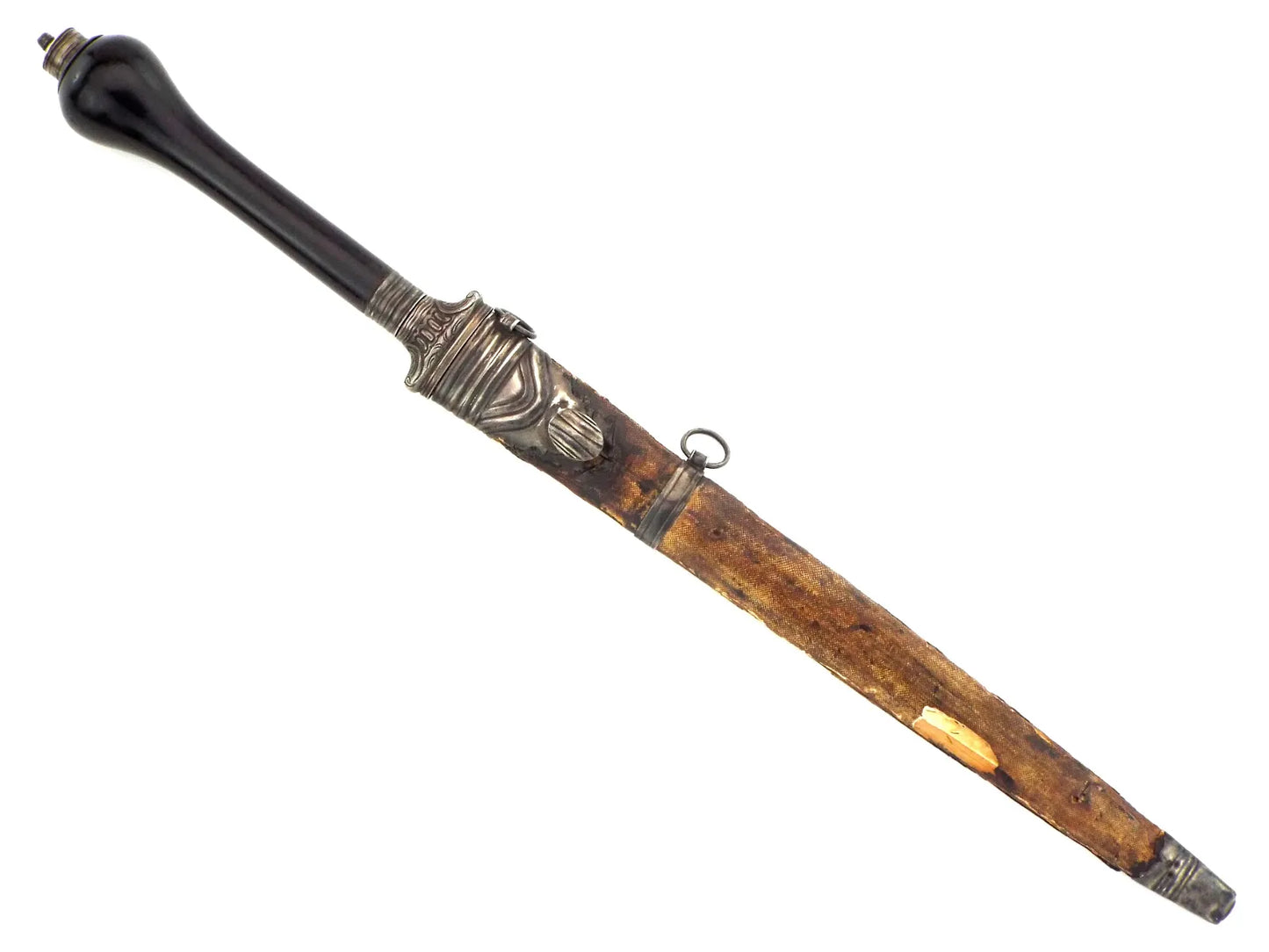 Exceedingly Rare French Plug Bayonet w/ Reversible Handle & Scabbard, 17th–18th C Rev War