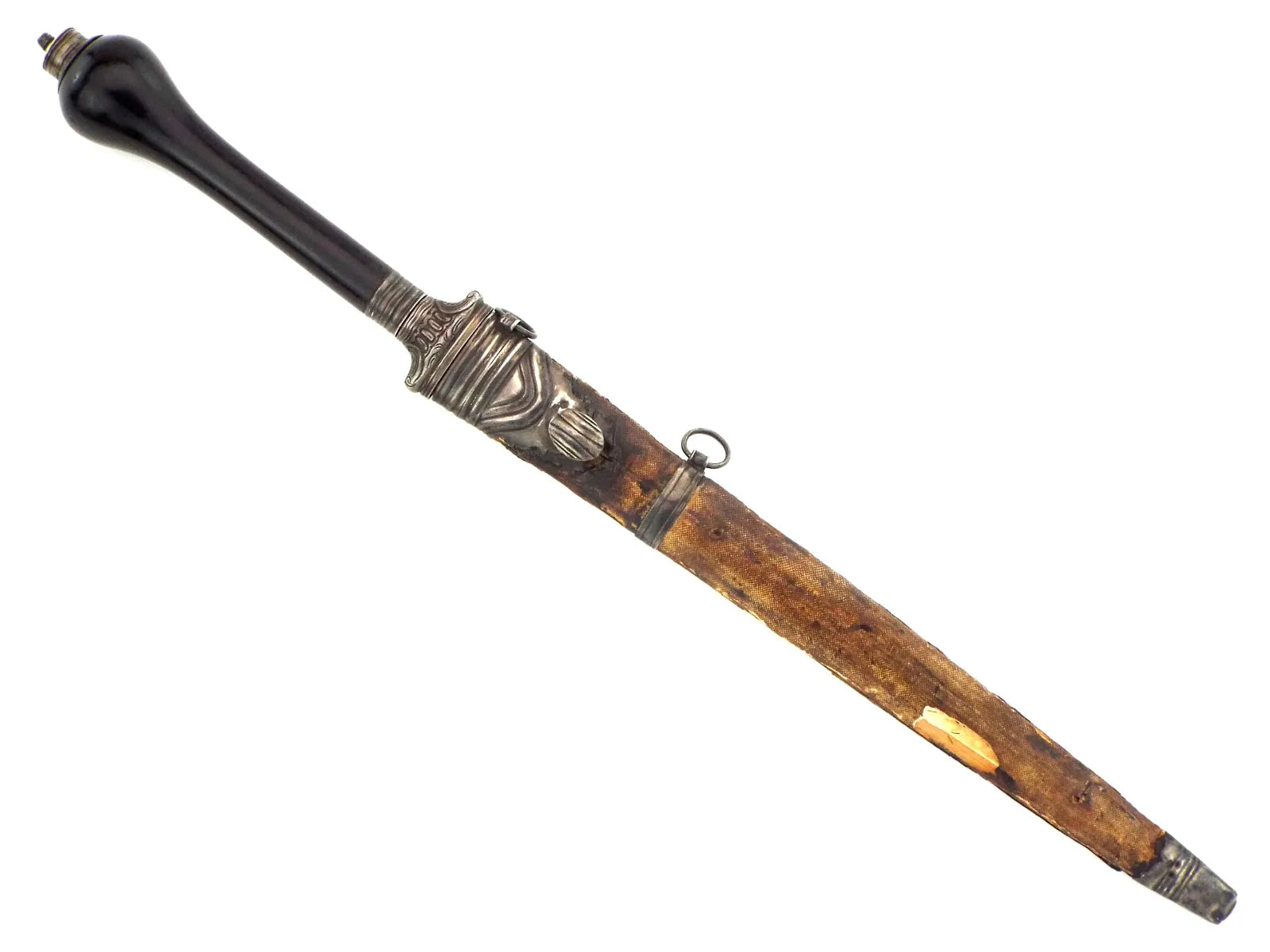 Exceedingly Rare French Plug Bayonet w/ Reversible Handle & Scabbard, 17th–18th C Rev War