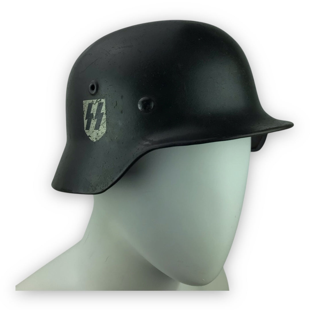Exceptionally Rare German WW2 Waffen-SS M1935 Single Decal Combat Helmet - Named
