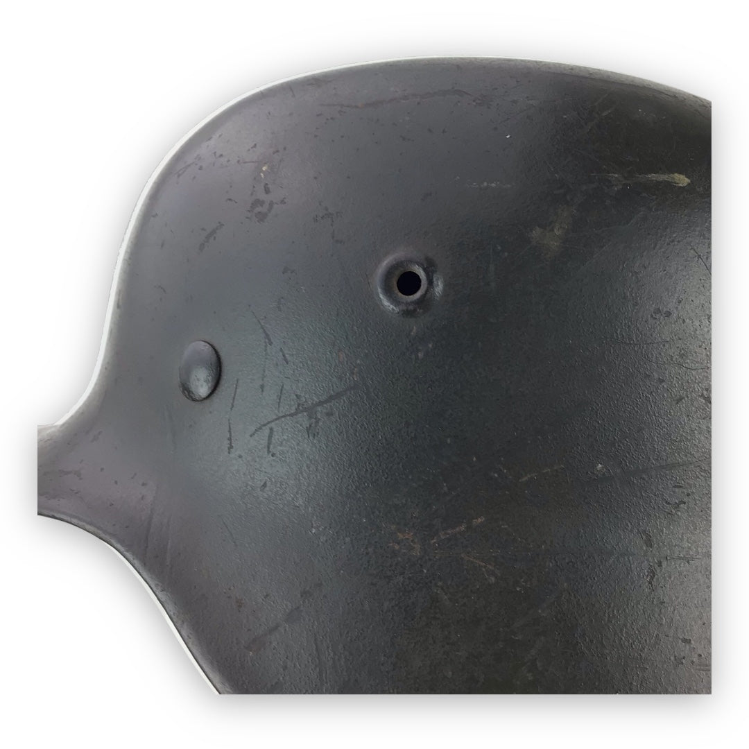 Exceptionally Rare German WW2 Waffen-SS M1935 Single Decal Combat Helmet - Named
