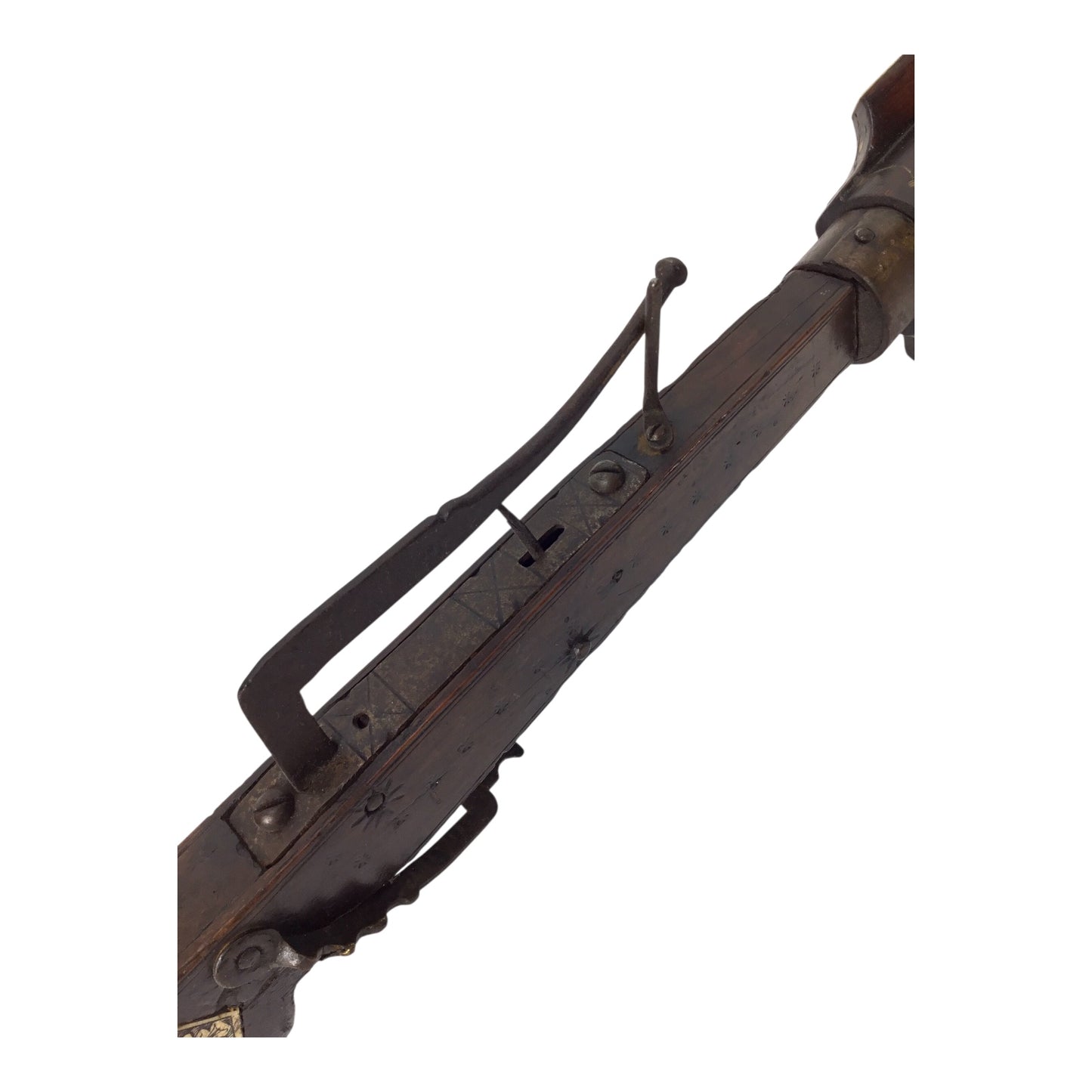 Extremely Rare German Incendiary Crossbow with Steel Bow & Goat’s Foot Lever, circa 1600–1700