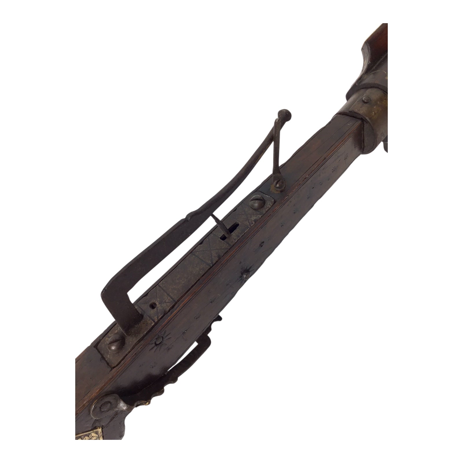 Extremely Rare German Incendiary Crossbow with Steel Bow & Goat’s Foot Lever, circa 1600–1700