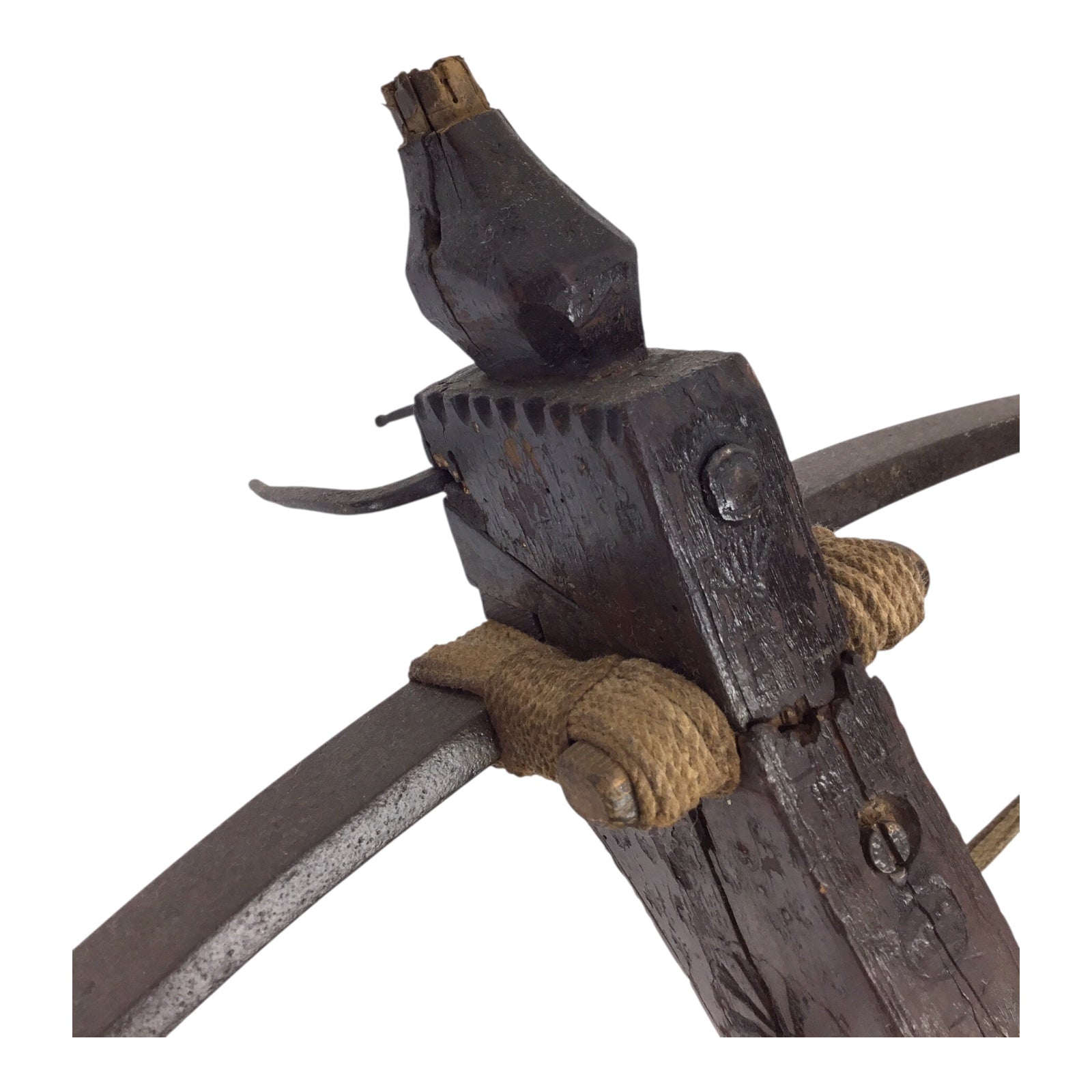 Extremely Rare German Incendiary Crossbow with Steel Bow & Goat’s Foot Lever, circa 1600–1700