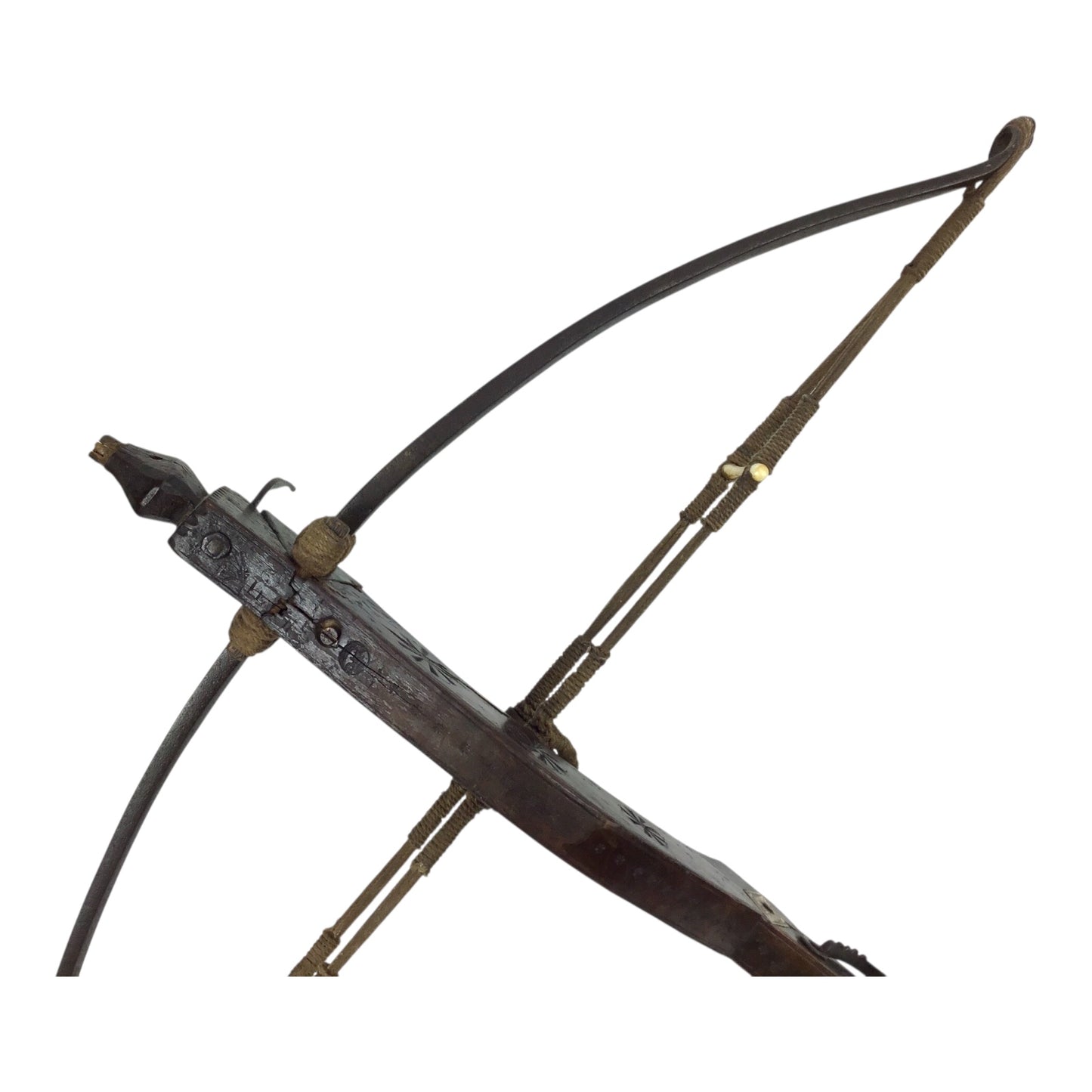 Extremely Rare German Incendiary Crossbow with Steel Bow & Goat’s Foot Lever, circa 1600–1700