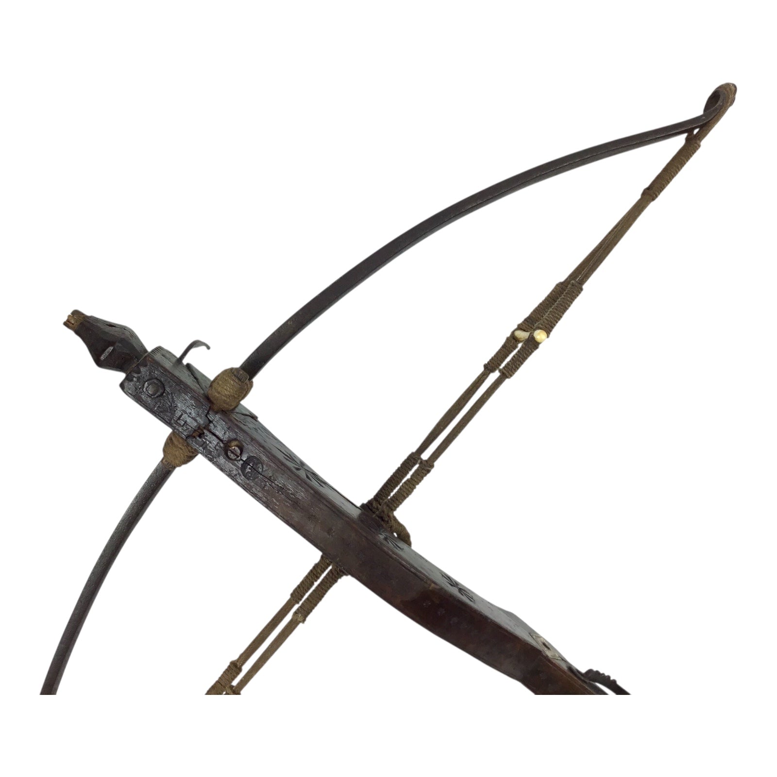Extremely Rare German Incendiary Crossbow with Steel Bow & Goat’s Foot Lever, circa 1600–1700
