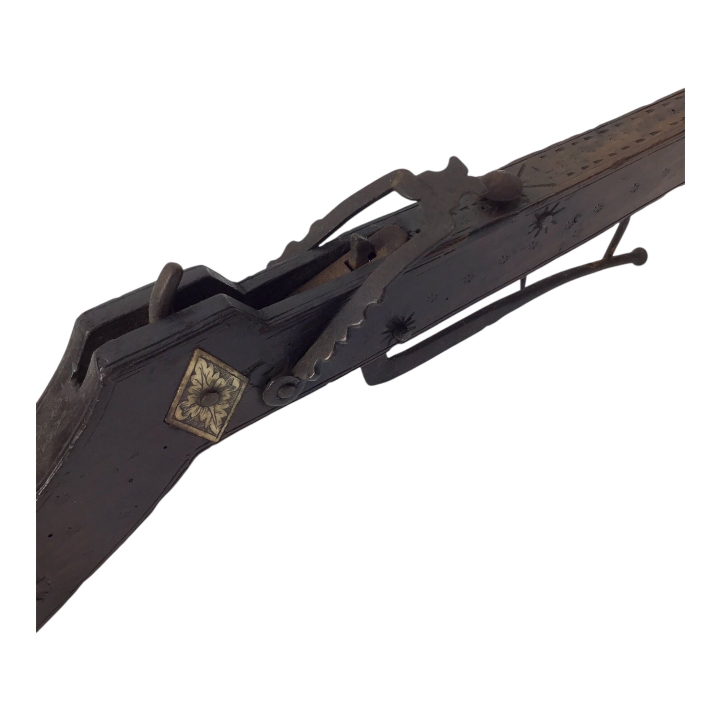 Extremely Rare German Incendiary Crossbow with Steel Bow & Goat’s Foot Lever, circa 1600–1700