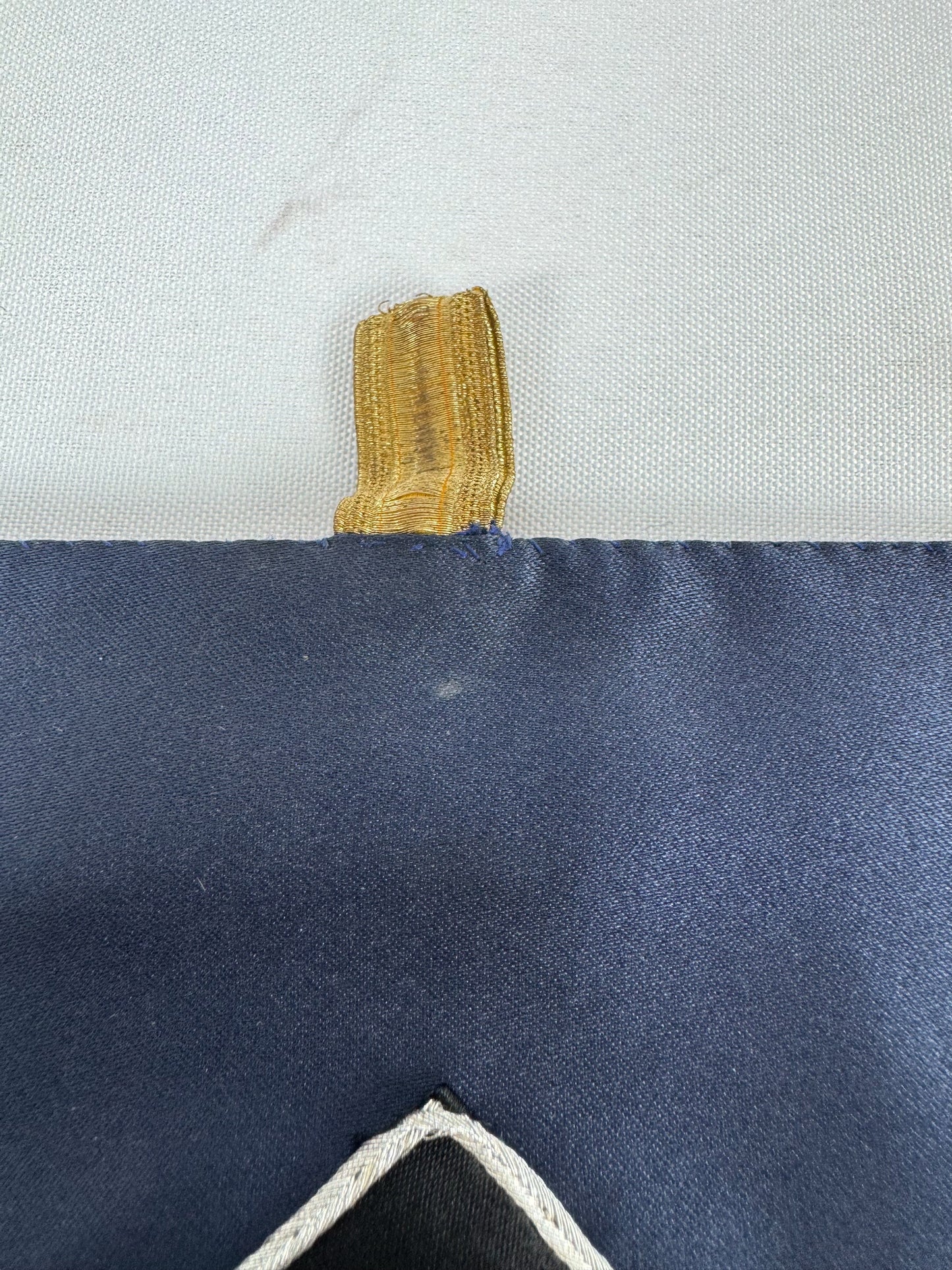 Extremely Rare German WW2 Teno Deputy Chief Erich Hampe Senior Officer Command Flag / Trumpet Banner Double Sided in Silver and Gold Thread