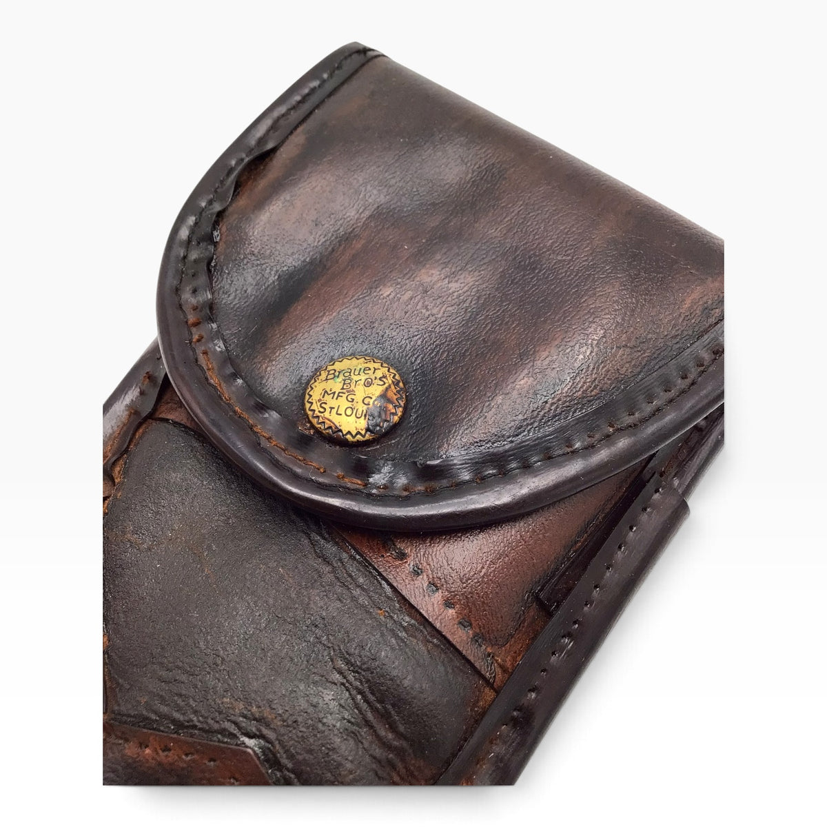 Vintage Brauer Bros. MFG. Co. St. Louis Brown Leather Gun Holster