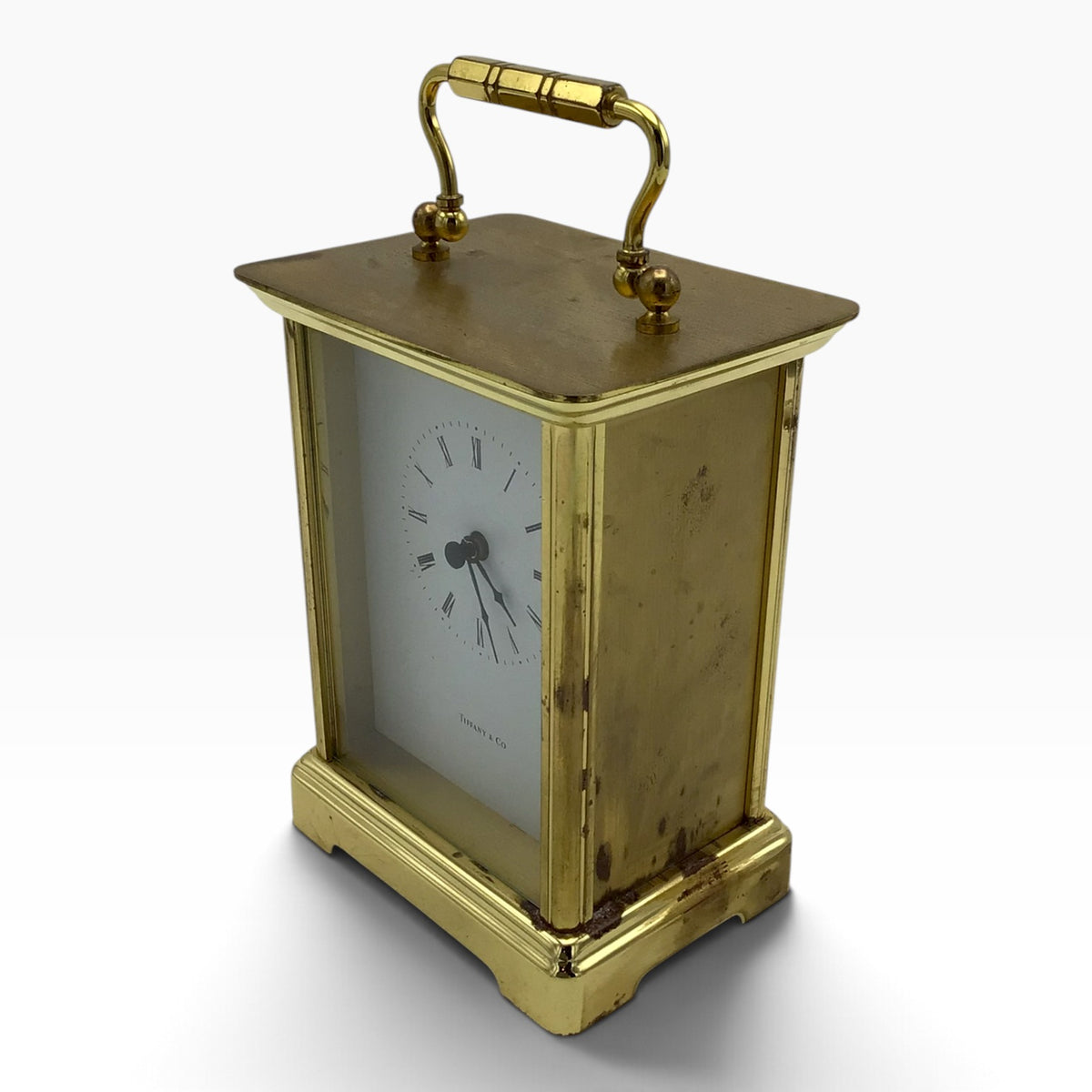 Vintage Tiffany & Co. Portfolio Brass Carriage Clock Quartz - Germany