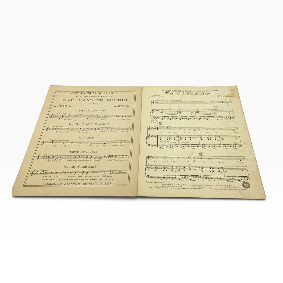 Paramount's Star-Spangled Rhythm Vintage Sheet Music 1942 – Johnny Mercer & Harold Arlen