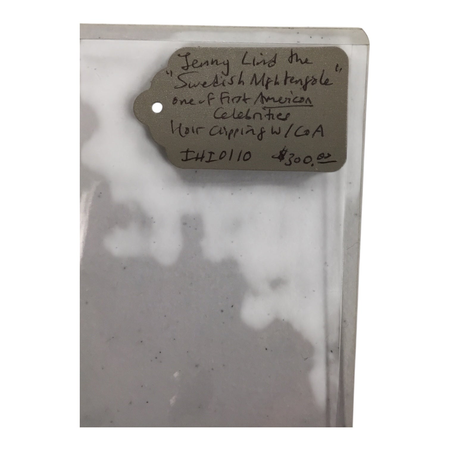 Jenny Lind, the Swedish Nightengale, Hair Clipping with COA