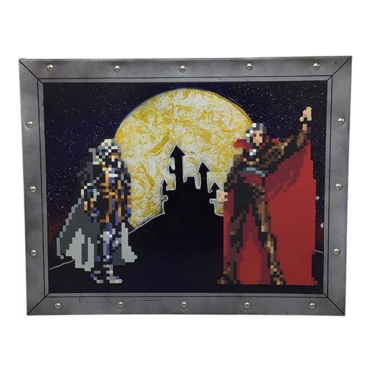 Castlevania Mixed Media Canvas Art Piece - Paint & Perler Beads