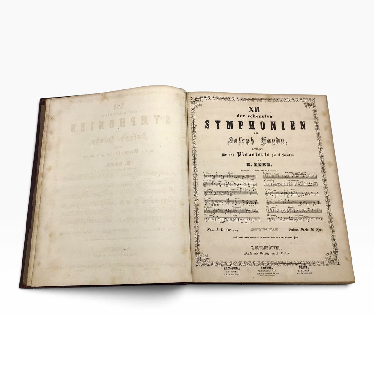 Joseph Haydn's Selected Compositions for Piano 4 Hands Vol. 12 – Antique 1800s German Sheet Music