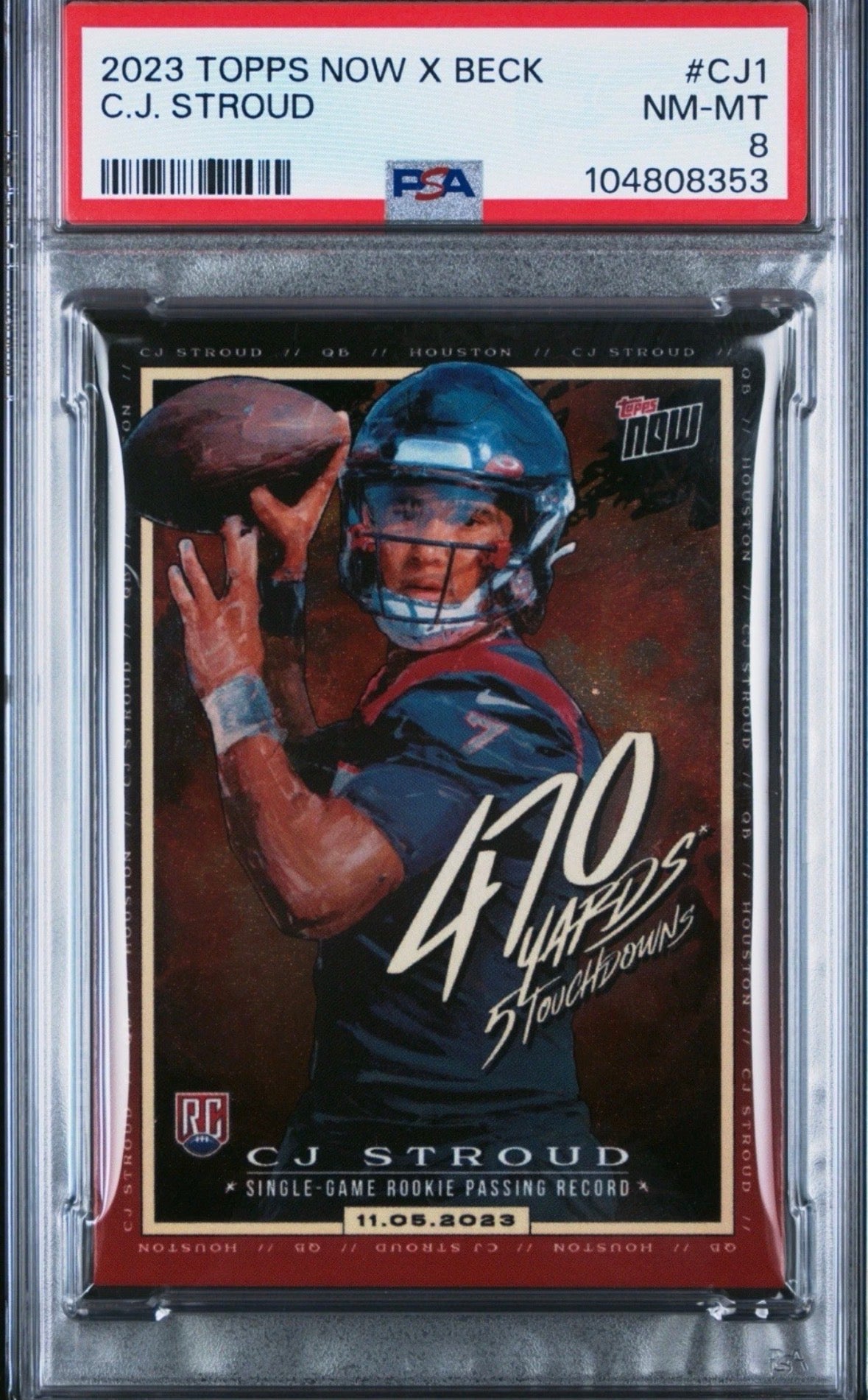 2023 Topps Now Tyson Beck #CJ1 CJ Stroud Rookie RC PSA 8 - 104808353