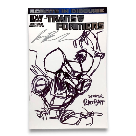 IDW Transformers: Robots in Disguise #1 (2012) - Original Senator Ratbat Sketch by Andrew Griffith - Signed by John Barber - Mint