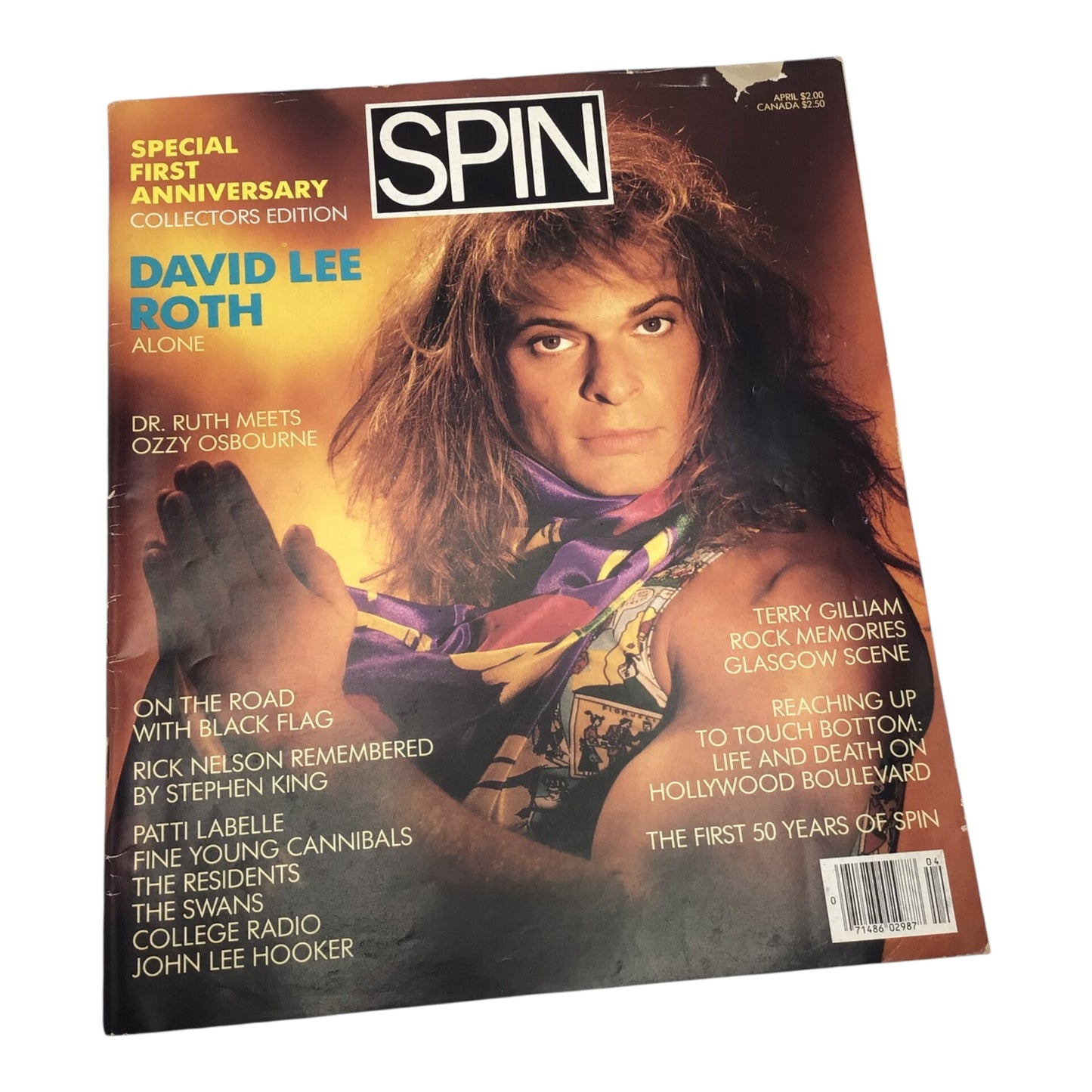 Spin Magazine – April 1986 (Vol. 2 No. 1) – David Lee Roth Cover