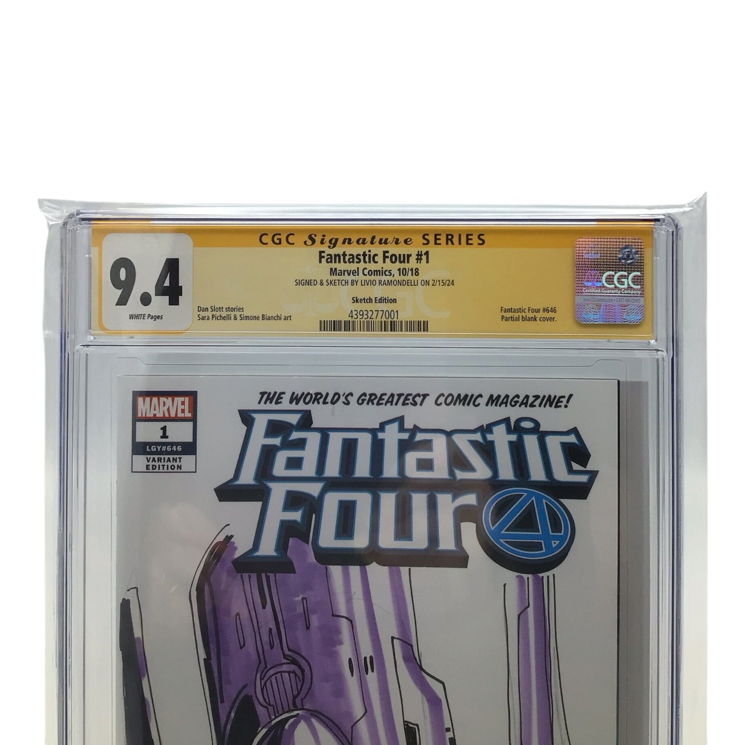 Fantastic Four #1 Sketch Cover - CGC Signature Series Graded 9.4