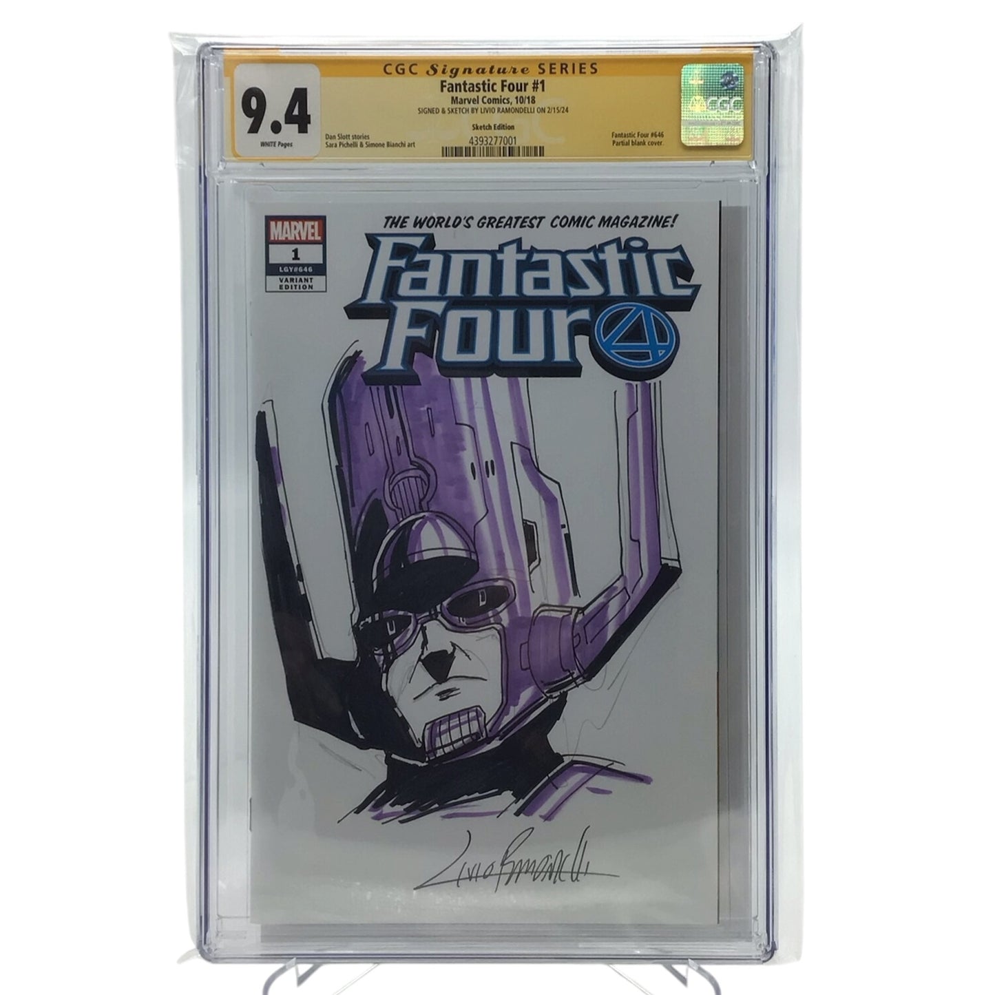 Fantastic Four #1 Sketch Cover - CGC Signature Series Graded 9.4