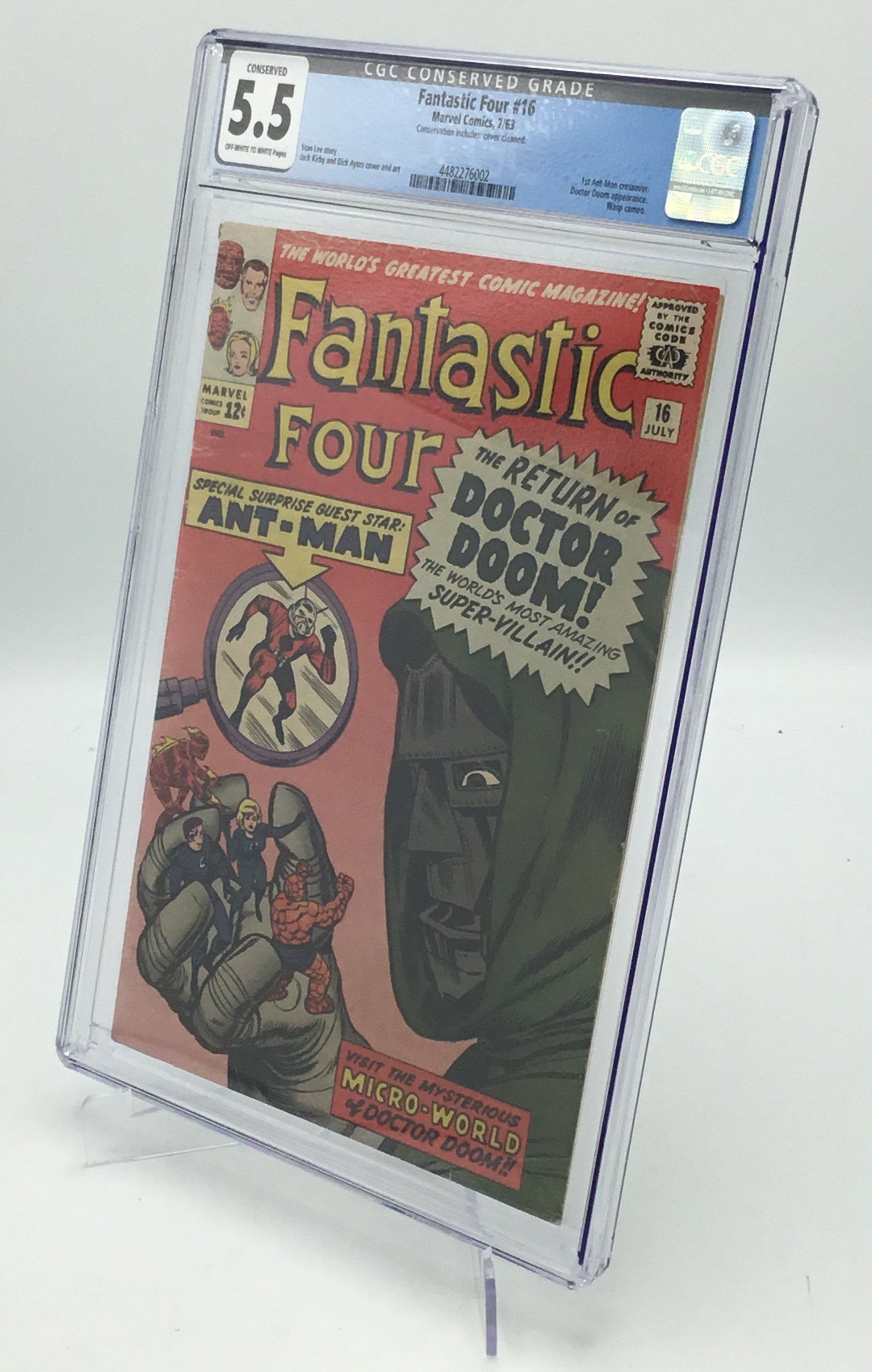 Fantastic Four #16 (1963) - CGC 5.5 Conserved - 1st Ant-Man Crossover, Wasp Cameo, Dr. Doom Appearance