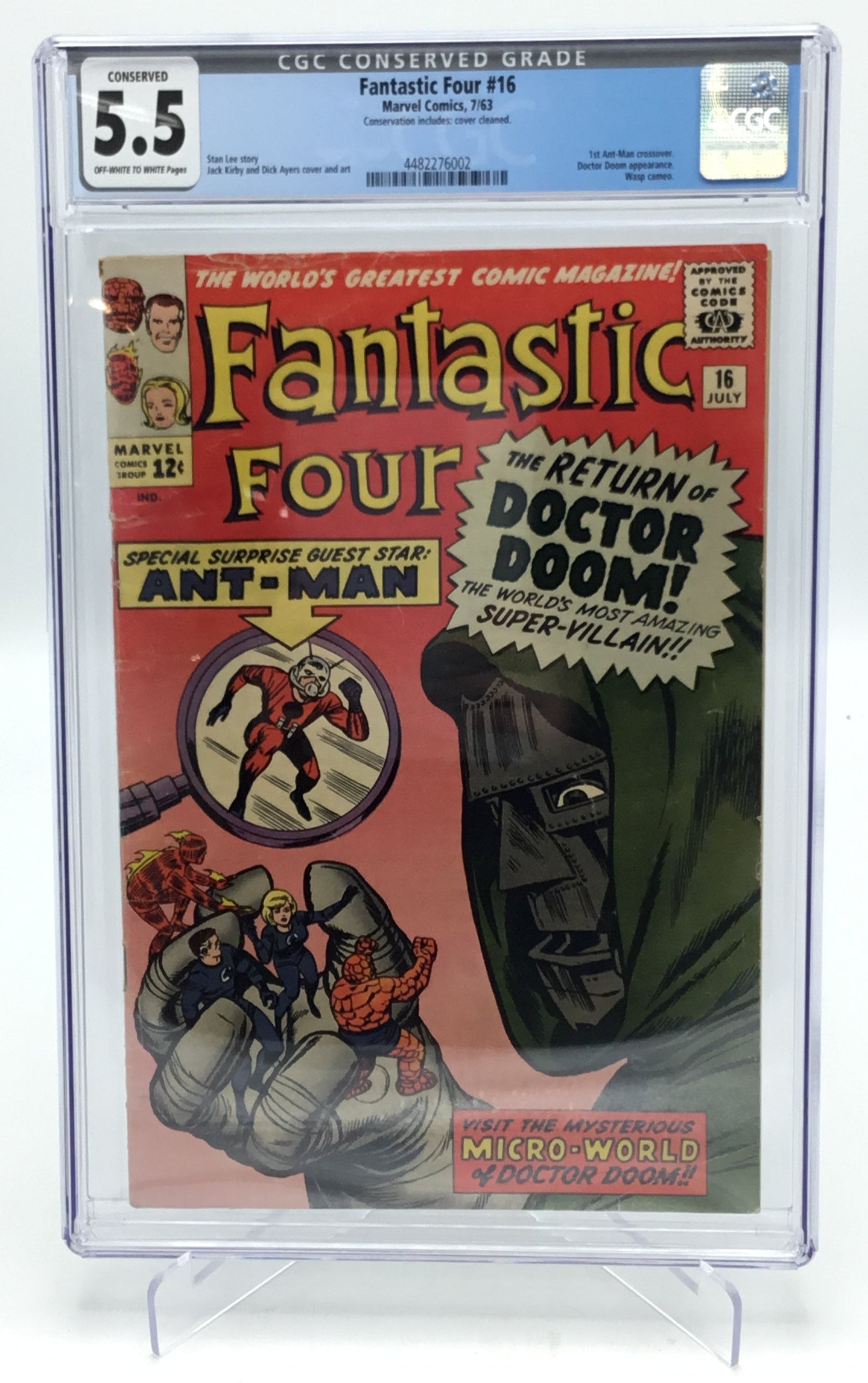 Fantastic Four #16 (1963) - CGC 5.5 Conserved - 1st Ant-Man Crossover, Wasp Cameo, Dr. Doom Appearance