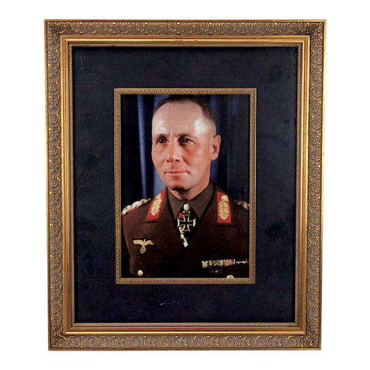 Field Marshal Erwin Rommel Colorized WWII Portrait | Knight's Cross | Professionally Framed
