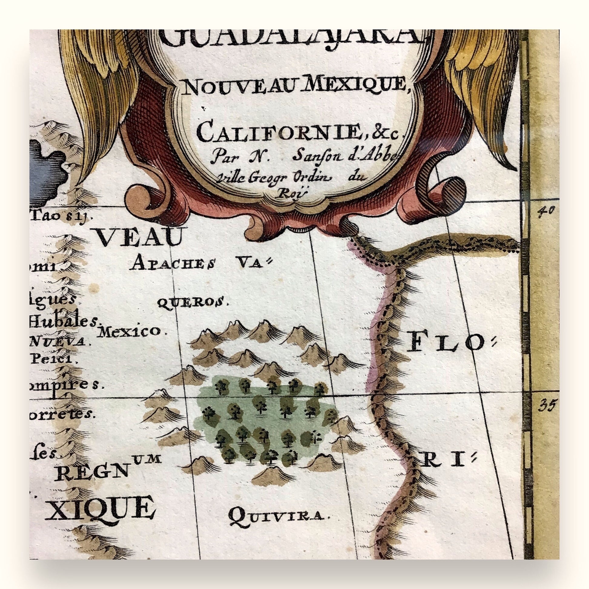 First Map with California as an Island - "Audience de Guadalajara" by N. Sanson