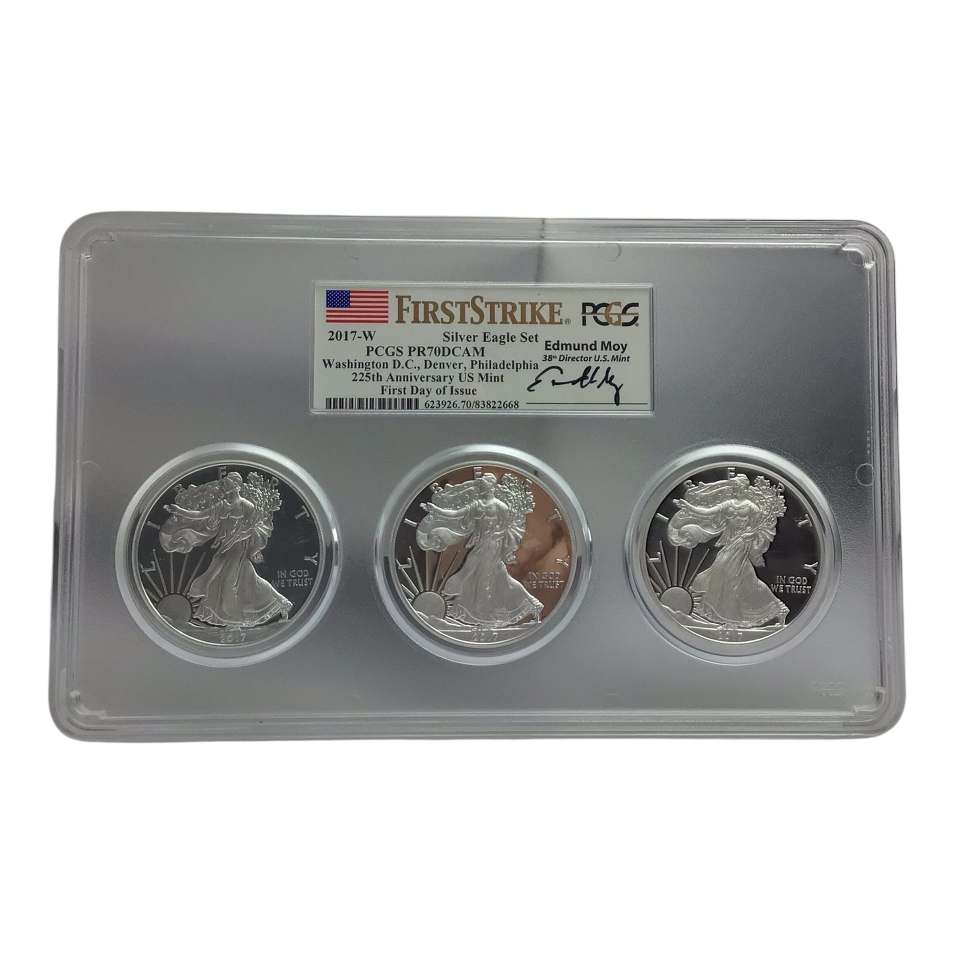 FirstStrike 2017-W Silver Eagle Set PR70DCAM 225th Anniv. US Mint FDI