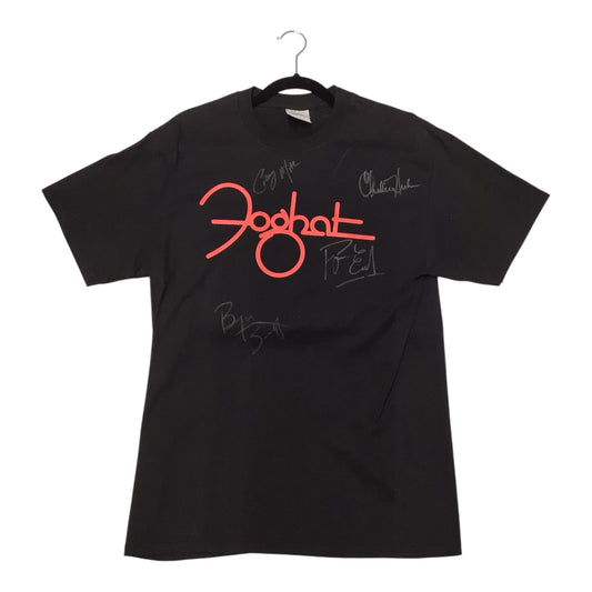 Foghat Stone Black T-Shirt Signed – Vintage Rock Band Graphic Tee