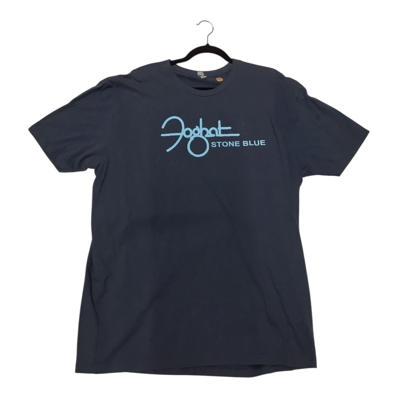 Foghat Stone Blue T-Shirt Signed – Vintage Rock Band Graphic Tee
