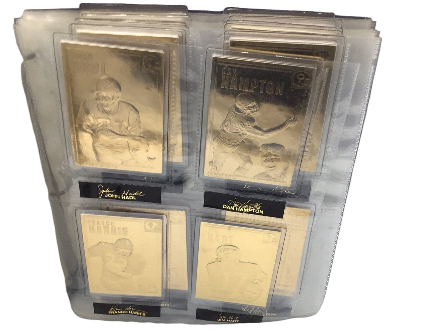 Football Greats DANBURY MINT 22KT GOLD FootBall CARDS 50 COMPLETE SET In Binder (Copy)